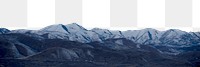 Snowy mountain png border, transparent background