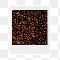 Coffee beans png sticker, aesthetic  instant photo, transparent background