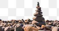 Rock stack png border, transparent background