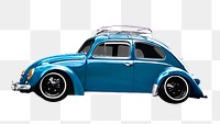 Blue beetle png car sticker, vehicle image on transparent background