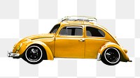 Yellow beetle png car sticker, vehicle image on transparent background