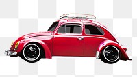 Red beetle png car sticker, vehicle image on transparent background