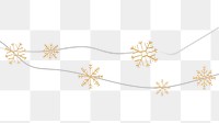 Gold snowflakes png transparent background, Christmas winter bunting