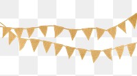 Gold festive png garland transparent background, aesthetic design