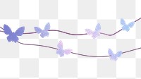 Butterfly garland png transparent background, purple illustration