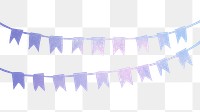 Purple festive png garland  transparent background, glitter aesthetic design