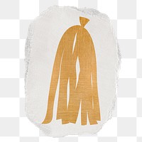 Gold tassel png sticker, ripped paper collage element, transparent background