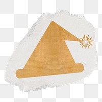 Christmas hat png sticker, gold aesthetic design, transparent background