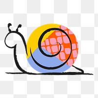 Snail png sticker, colorful doodle on transparent background