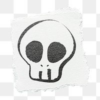 Halloween skull png sticker, cute doodle on transparent background