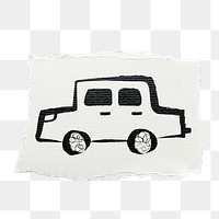 Car, vehicle png sticker, cute doodle on transparent background