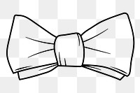 Bow png doodle sticker, black & white illustration, transparent background