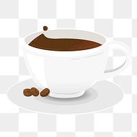 Coffee cup png sticker, cute illustration, transparent background