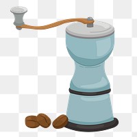 Coffee grinder png sticker, cute illustration, transparent background