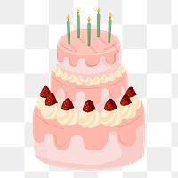 Cake png sticker, cute illustration, transparent background