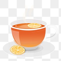 Lemon tea png sticker, cute illustration, transparent background