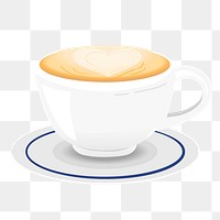 Heart coffee png sticker, cute illustration, transparent background