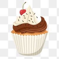 Cupcake png sticker, cute illustration, transparent background