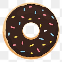 Donut png sticker, cute illustration, transparent background