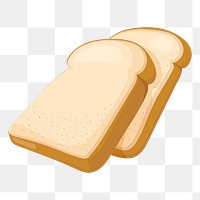 Bread slice png sticker, cute illustration, transparent background