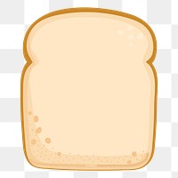 Bread slice png sticker, cute illustration, transparent background