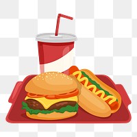 Fast food png sticker, cute illustration, transparent background