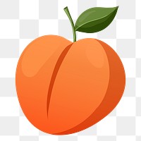 Peach png sticker, cute illustration, transparent background