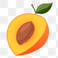 Cut peach png sticker, cute illustration, transparent background