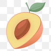 Cut peach png sticker, cute illustration, transparent background