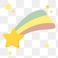 Shooting star png sticker, cute illustration, transparent background