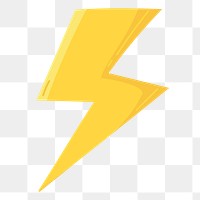 Lightning bolt png sticker, cute illustration, transparent background