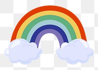 Rainbow png sticker, cute illustration, transparent background