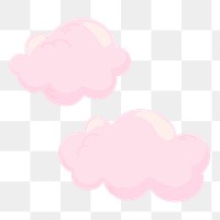 Pink cloud png sticker, cute illustration, transparent background