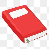 Red book png sticker, cute illustration, transparent background