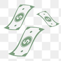 Money png sticker, cute illustration, transparent background