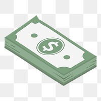 Dollar note png sticker, cute illustration, transparent background