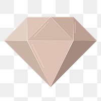 Beige diamond png sticker, cute illustration, transparent background