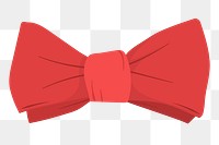 Red bow png sticker, cute illustration, transparent background