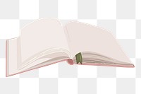 Open book png sticker, cute illustration, transparent background