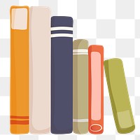 Books png sticker, cute illustration, transparent background