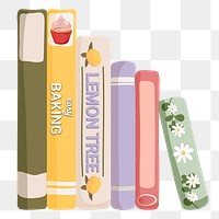 Books png sticker, cute illustration, transparent background