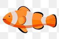 Clownfish png sticker, cute illustration, transparent background