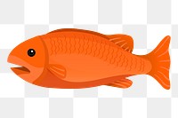 Orange fish png sticker, cute illustration, transparent background