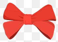 Red bow png sticker, cute illustration, transparent background