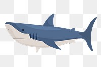 Blue shark png sticker, cute illustration, transparent background