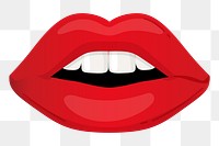 Red lips png sticker, cute illustration, transparent background