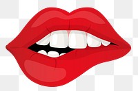 Sexy lips png sticker, cute illustration, transparent background