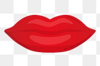 Red lips png sticker, cute illustration, transparent background