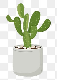 Cactus png sticker, cute illustration, transparent background