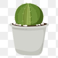 Cactus png sticker, cute illustration, transparent background